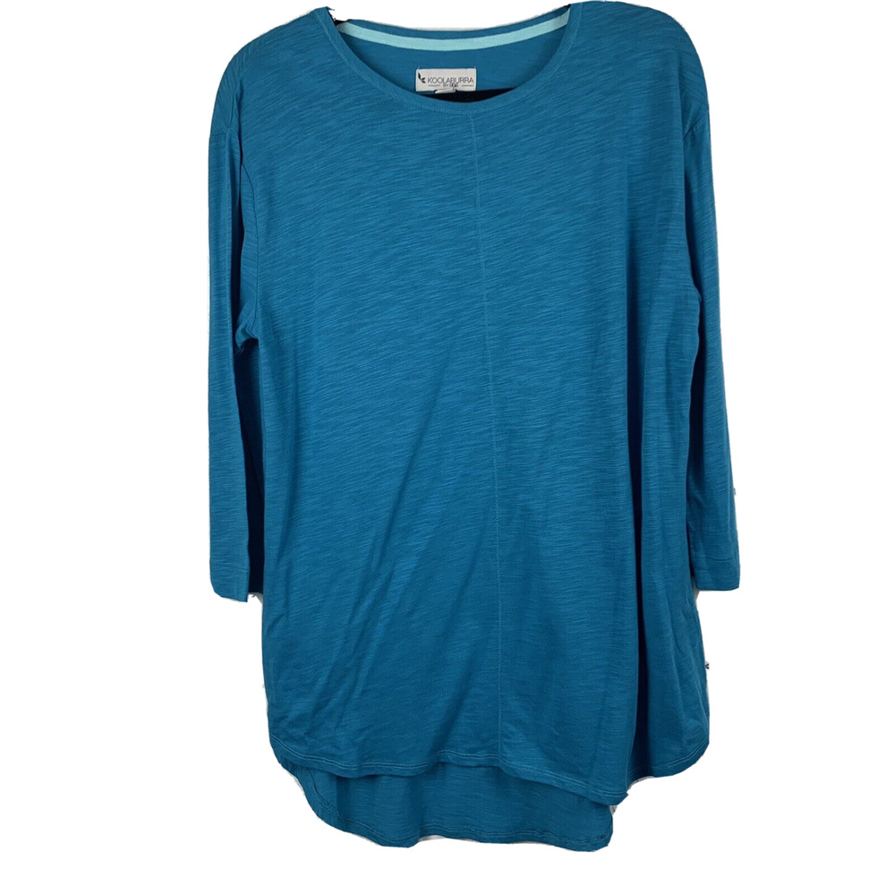 Koolaburra By Ugg Womans Cotton,Modal Tunic Top Size Small Teal Long Sleeves